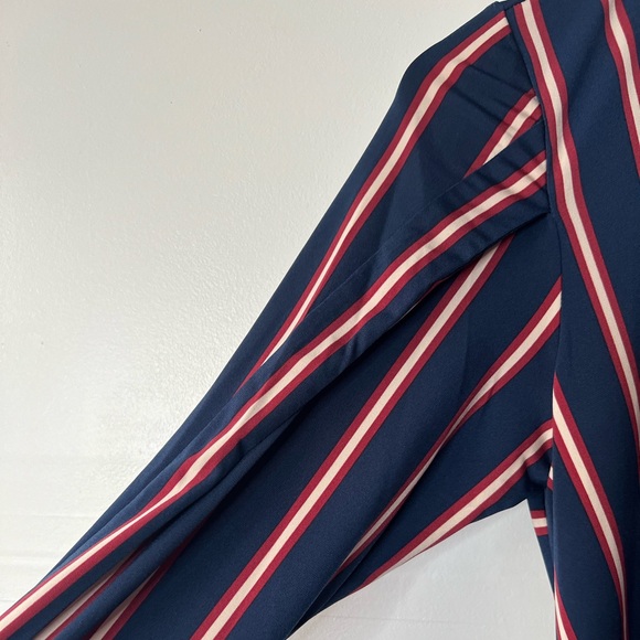 NWT BCBGMaxAzria Stripe Cross Front Tie Dress, XXS - Picture 7 of 12